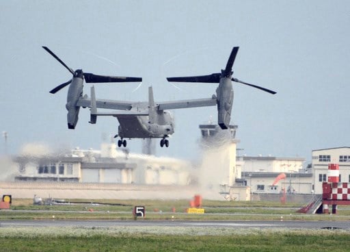 日本の沖合に墜落したオスフリー航空機の残骸と５区の残骸をダイバーたちが発見したと米空軍が明らかにした。