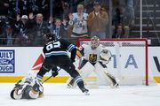 Cooley scores 4 straight goals in 5-point night in Mammoth's 5-1 win over Golden Knights