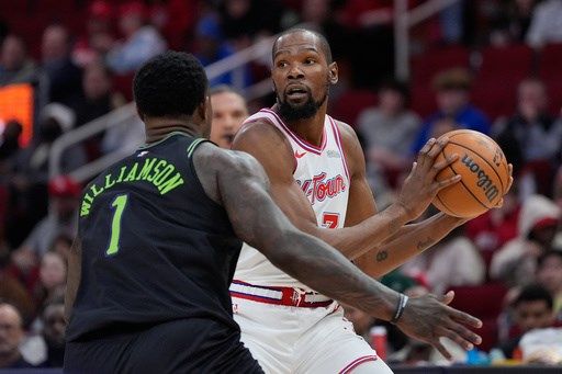 Durant passes Nowitzki for 6th place on NBA career scoring list as Rockets beat Pelicans 119-110